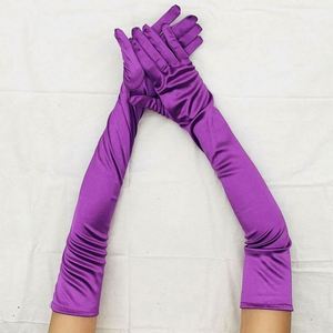 22 Inch 55cm Elbow Length Retro Party Wedding Cosplay Stretchy Soft Eco-Friendly Polypropylene Satin Gloves Durable Comfortable - Product Image 6