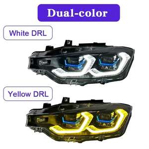 Двухцветные Галогенные ксеноновые светодиодные передние фары для BMW M3 F30 LCI желто-белые обновленные условия - Product Image 2