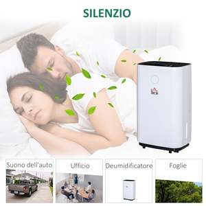 EASYCOMFORT Deshumidificador 20L 3 Modos y 2 Velocidades Temporizador 24h Diseño Silencioso 33,5x23x57cm Blanco - Product Image 4