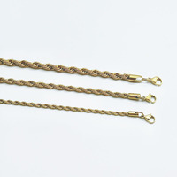 Collier en acier inoxydable plaqué or avec chaîne torsadée de 2 à 7mm de largeur Bijoux classiques sans ternissement avec fermoirs en vrac pour cadeaux de fêtes