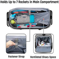 Maßgefertigte Tennisschläger-Sporttasche mit Separatem Schuhfach, Große Kapazität Nass-Trocken-Trennung Pickleball-Tasche