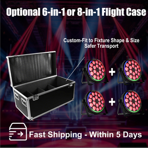 ไฟ LED Par แบบแบน 18x4W RGBWauv B22 4in1 พร้อมแถบแสง DMX512 สำหรับเวที ดีเจ งานแต่งงาน และงานอีเว้นท์ต่างๆ - Product Image 5