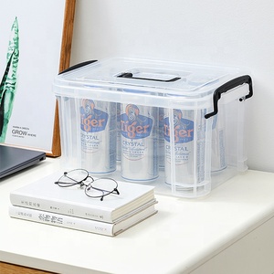 14L plastic storage basket wholesale organizer clothing wardrobe bins with handle home organization
