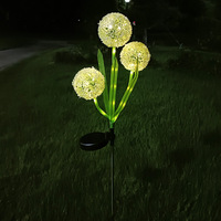 Lampe de sol solaire LED en pissenlit étanche petit éclairage de jardin extérieur pour cour et parc alimenté par panneau solaire