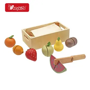 Mini semblant jouer faux nourriture réaliste bois coupe fruits jouets pour enfants 3 ans jusqu'à W10B473