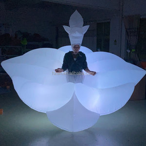 Fancy White <strong>Inflatable</strong> Flower <strong>Costume</strong> with Led Light for Parade Decor - Product Image 6