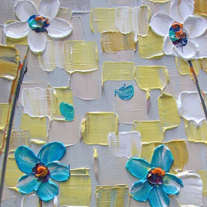 <span class=keywords><strong>Peinture</strong></span> à l'huile sur mesure pour salon, <span class=keywords><strong>peinture</strong></span> sur toile, <span class=keywords><strong>fleurs</strong></span> abstraites faites à la main, <span class=keywords><strong>couteau</strong></span> à palette, 100% - Product Image 5