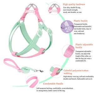 Wholesale Supplies Colour Blocking Custom Strap Comfortable Polyester-Cotton Blend <b>Dog</b> Harness for Pet - Product Image 4