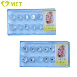불산 MEITE 의료 10 개/상자 2mm 치과 다채로운 크리스탈 치아 패션 쥬얼리 보석 장식 상자