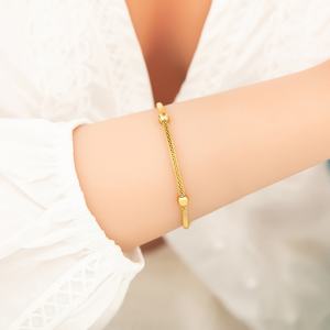 Fashionable 18k Gold Plated Stainless Steel <b>Charm</b> Bracelet Jewelry Women Simple High-End Design Versatile Light Luxury Jewelry - Product Image 2