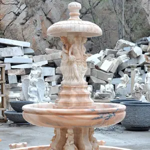Custom Modern Garden Decoration Nature Marble Water Fountain Boy Girl Angel Stone Fountain