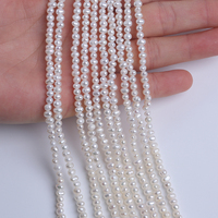Promotion 3-4mm perles de perles d'eau douce naturelles en forme de pomme de terre blanche pour la fabrication de bijoux