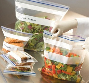 Sacs plastiques transparents à double fermeture, en polyéthylène basse densité (PE), qualité alimentaire, avec fermeture à glissière, pour légumes - Product Image 2