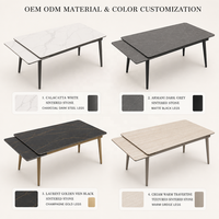 Nouvelle table à manger et ensemble de chaises rectangulaires multifonctionnelles extensibles en marbre épaissi, style minimaliste italien pour la maison