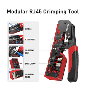 11 in 1 RJ45 Crimping Tool Kit Rj45 Crimper Stripper Cutter Pass Through Crimper for 8P RJ45 Cat5 Cat5e Cat6 Cat6a 6P RJ11/12 - Product Image 4