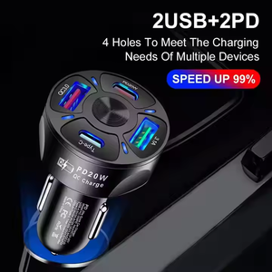 2025Super Quick Charge 4port Usb Car Phone <b>Charger</b> With Led Light Wireless 4USB Ports 35W Power for Mobile Phones and Earphones - Product Image 5