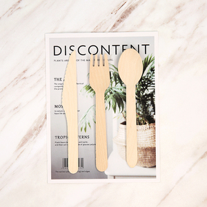 Ensemble de couverts écologiques jetables en bois biodégradable EVEN pour plats à emporter - Product Image 6