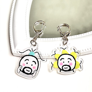 NASNAK Spot Wholesale Cartoon Creative Beard Girl Acrylic <b>Keychain</b> Pendant Cute Funny Fashion Trend Best Friend Funny Gift - Product Image 4