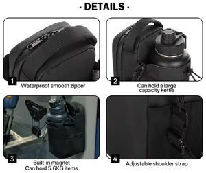 Sac à bandoulière pour bouteille d'eau de sport en cuir PU magnétique personnalisé, imperméable, durable, portable, porte-bouteille d'eau magnétique - Product Image 5