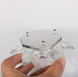 Прозрачное стекло кристалл цветок лотоса свечи держатель MH-Z0258 - Product Image 5