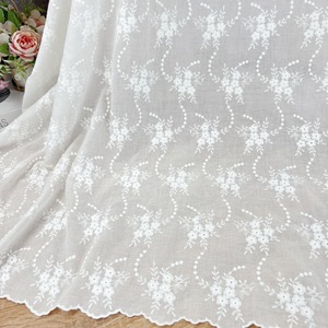 纯棉刺绣蕾丝面料Ins风格儿童服装提花面料 - Product Image 5