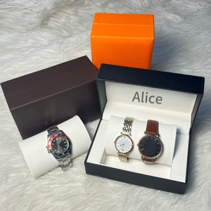 Caja de Reloj de Cuero Directo de Fábrica, Caja de Almacenamiento de Relojes y Pulseras con Forro de PU Personalizado, con Logotipo Personalizado, Empaque de Reloj de Lujo para Mujer - Product Image 5