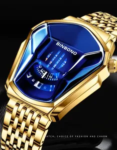 BINBOND 01 SH01, <span class=keywords><strong>reloj</strong></span> De lujo con banda De acero para hombre, relojes De cuarzo informales a la moda, <span class=keywords><strong>Reloj</strong></span> De Lujo dorado clásico para hombre, <span class=keywords><strong>reloj</strong></span> De pulsera para hombre - Product Image 4