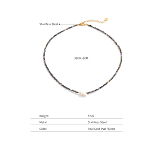 XY 860 Zomer Kraag Sieraden <span class=keywords><strong>2026</strong></span> RVS Schelp Ketting Handgemaakte Accessoires Wit Grijs Kristal Kraal Ketting - Product Image 6