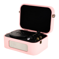 Gramophone Vinyl Records Enregistrement Rétro Valise Construit en Blue Tooth Écouteurs Haut-parleurs Tourne-disque Lecteur