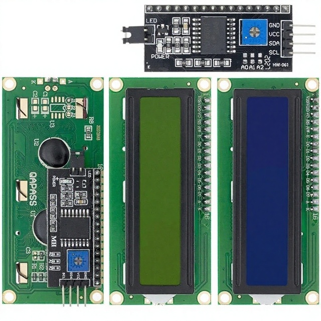 1602A Blue/Green Screen LCD Display with White Font 5V Backlight