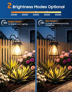 VANTONE NOUVEAU Lampes solaires d'extérieur étanches avec appliques murales solaires en fer forgé pour éclairage de chemin de jardin - Product Image 3