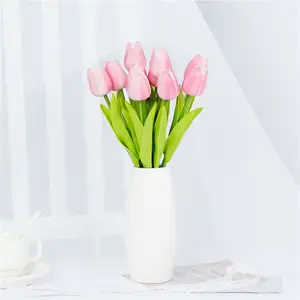 Tulipanes artificiales, flores de tulipanes reales, ramo de flores para arreglos de boda, centros de mesa, decoración del hogar