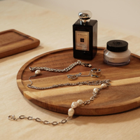 Plateau de service décoratif à un seul niveau en bois d'acacia sculpté, pour table basse, décoration intérieure, plateau à apéritifs et charcuterie