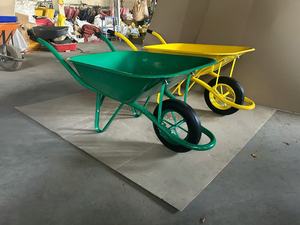 Wb6400 व्हीलबारो गार्डन टूल कार्ट निर्माण व्हील बैरो ठोस व्हील के साथ - Product Image 6