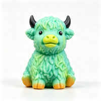 Vente en gros d'usine : Jouets anti-stress Squishy Vache des Highlands croustillants et moelleux, marron et vert, pour enfants