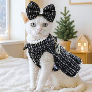 Autumn Winter Eco-Friendly Dog <b>Dress</b> Polyester Modern Warm Comfortable <b>Christmas</b> Party Wear - Product Image 2