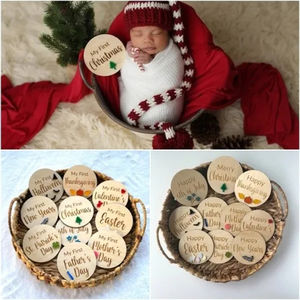 Parfait nouveau-né cadeau et souvenir bébé <span class=keywords><strong>anniversaire</strong></span> accessoires <span class=keywords><strong>de</strong></span> photographie en bois cartes <span class=keywords><strong>de</strong></span> jalon en bois - Product Image 5