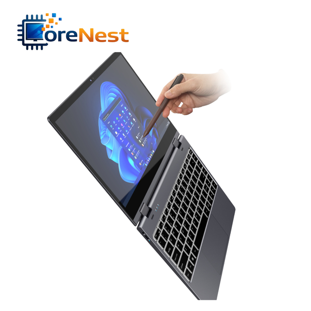 CoreNest New 14 Inch 2-in-1 Laptop Flip 360 Degree Intel N100 8GB 16GB RAM Quad Core Touch Screen YOGA Notebook Laptop PC