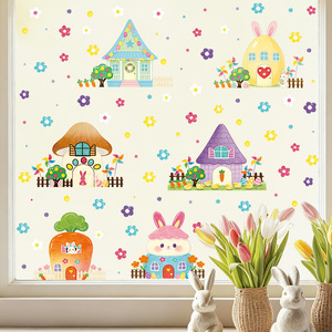 Adesivi Murali Decorativi Pasquali all'Ingrosso, Set <span class=keywords><strong>da</strong></span> 6 Pezzi in PVC, Adesivi Statici <span class=keywords><strong>per</strong></span> Decorazioni Festive, Adesivi <span class=keywords><strong>per</strong></span> Vetri, Sfondo <span class=keywords><strong>per</strong></span> <span class=keywords><strong>Camerette</strong></span> dei Bambini - Product Image 4