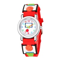 Montre pour enfants, garçons, étudiants, sportive, en silicone, à bas prix, élégante, fantaisie, mignonne, avec motif 3D, basket-ball