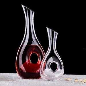Samyo Creative Handle Snail Shaped Custom Clear Luxury Crystal Glass Small Red Wine Decanter With Hole