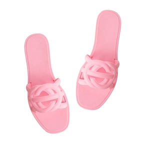2025 Guccd Xu Hướng Phụ Nữ Và Phụ Nữ Jelly Sandal Thiết Kế Mùa Hè Bãi Biển Ngoài Trời Phong Cách Mới Vuông Toe Slide Thạch Phẳng Dép - Product Image 2