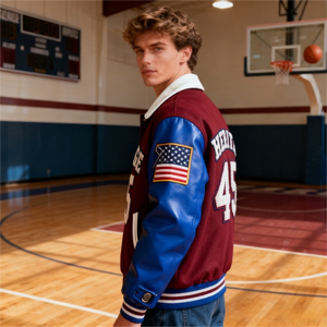 Hoge kwaliteit high street varsity jack voor heren, chenille borduurwerk, leren mouwen, op maat gemaakte <span class=keywords><strong>baseball</strong></span> letterman wollen varsity jack - Product Image 4