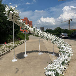 Exhibición de flores blancas en espiral artificial de primera calidad para bodas al aire libre y decoración de recepción - Product Image 1