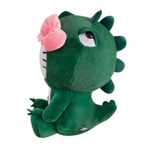Giocattoli di Peluche Ingrosso Kawaii Super Morbidi Dinosauro Hello Kitty Gatto Animali Cartoni Animati Cuscino Imbottito in Cotone PP Verde - Product Image 4