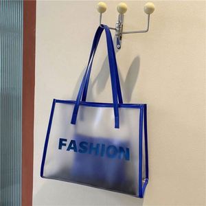 Sac de plage transparent en PVC personnalisé tendance, sac fourre-tout imperméable en PVC pour l'été avec trousse de maquillage - Product Image 2