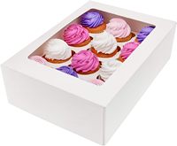 Boîtes à cupcakes blanches pour 12 cupcakes, contenants à cupcakes pour le Nouvel An, la Saint-Valentin, Pâques, la fête des mères, la fête de l'indépendance, la fête des pères, Pâques