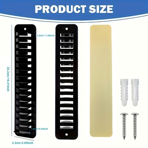 Hat Organizer Baseball Cap Rack Plastic Wall Mounted Storage Display Stand Punch Free 10 Slots <b>Black</b> - Product Image 2