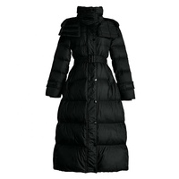 Veste longue décontractée à capuche pour femme, respirante, coupe-vent, avec fermeture éclair et taille ajustable, chaude pour l'hiver, épaisse, rembourrée de duvet de canard blanc, personnalisable OEM ODM