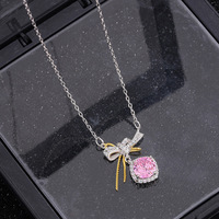 Nouveauté 2025 : Collier Nœud Papillon en Argent Sterling S925 et Moissanite pour Femme – Chaîne Câble Délicate de Luxe – Idéal Cadeau Bijou